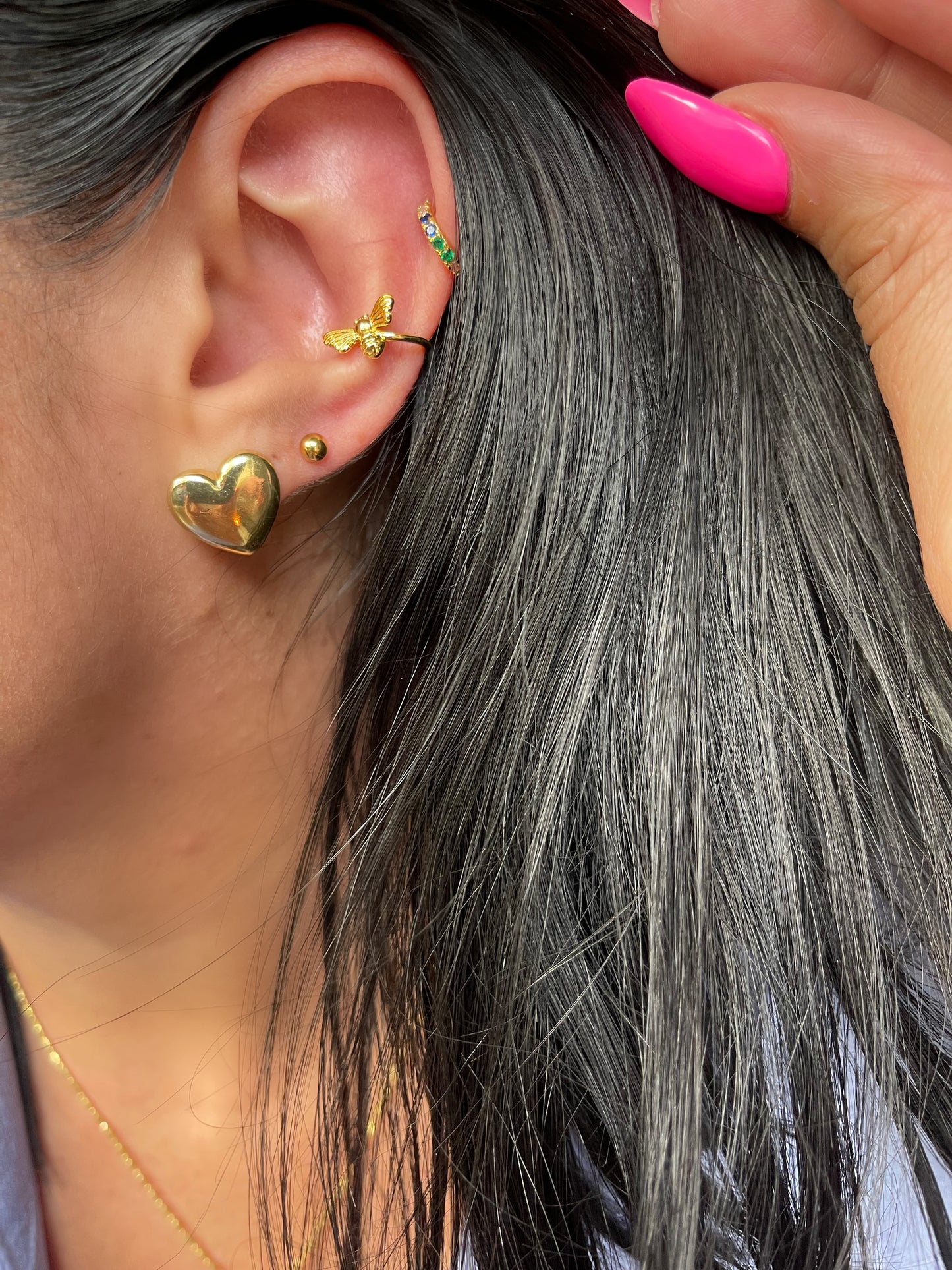 Chunky Heart Stud Earrings